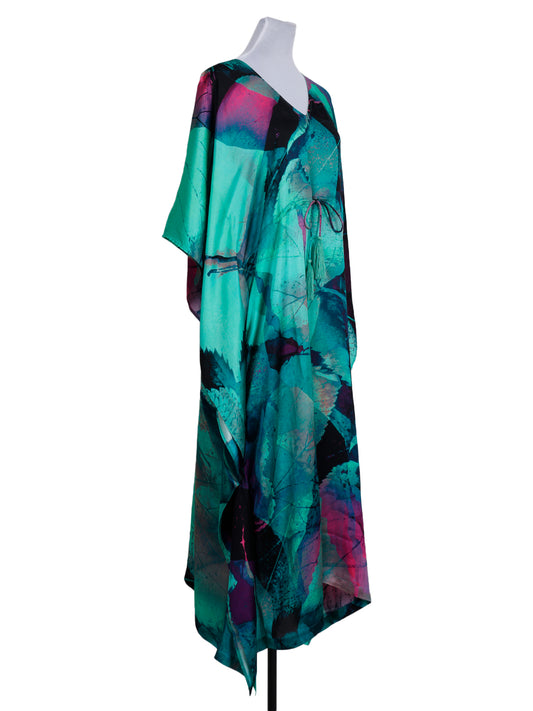 Floral Modal Satin Kaftan