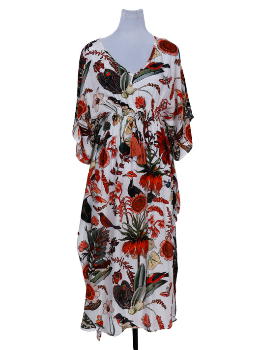 Australian Coastal Viscose Crepe Long Kaftan Dress