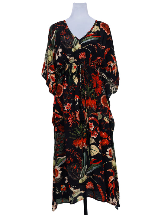 Australian Coastal Viscose Crepe Long Kaftan Dress