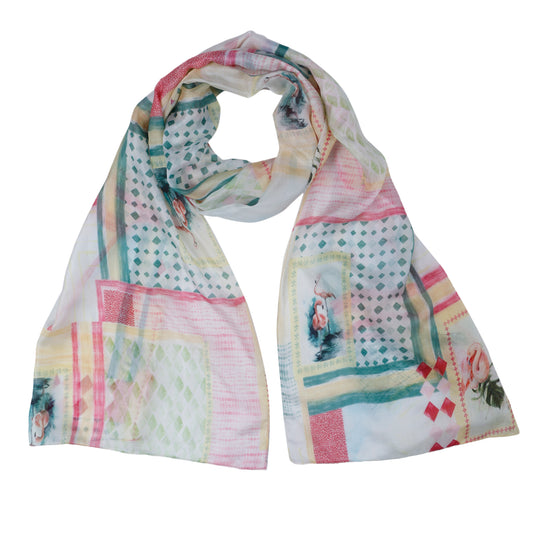 Geometric Pure Silk Designer Scarf