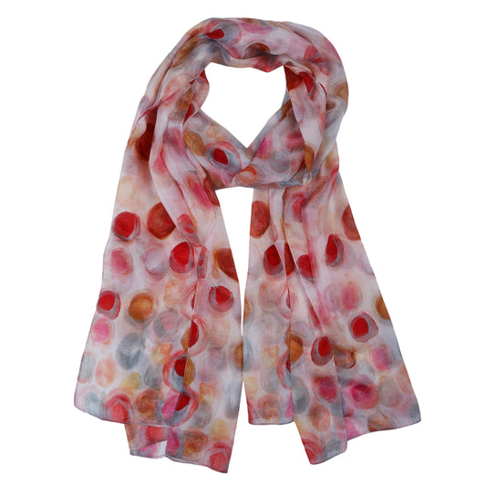 Bufanda abstracta de seda pura de diseño