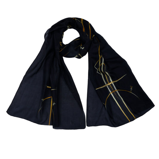 Geometric Pure Silk Designer Scarf