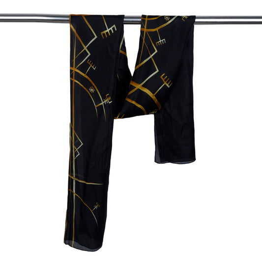 Geometric Pure Silk Designer Scarf