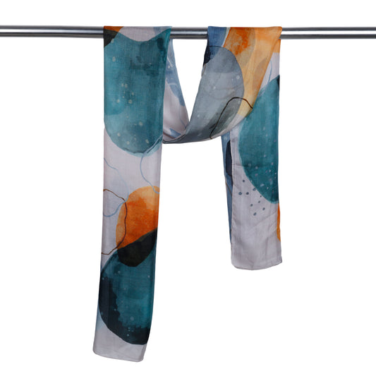 Abstract Print Pure Silk Designer Scarf