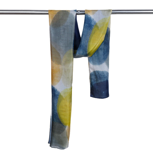 Abstract Print Pure Silk Designer Scarf