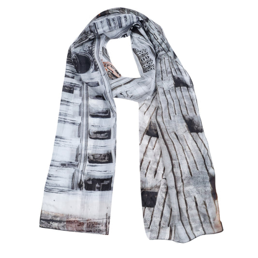 Architectural Pure Silk Designer Scarf
