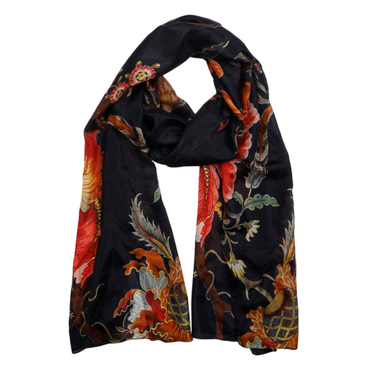 Bufanda de seda pura con diseño floral