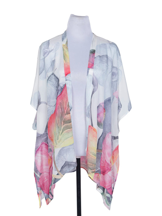 Floral Art Viscose Crepe Kaftan Cape