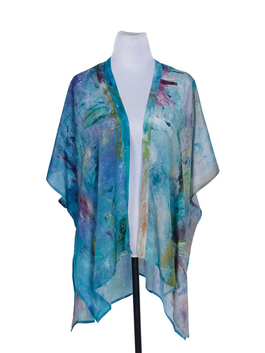 Abstract Art Viscose Crepe Kaftan Cape