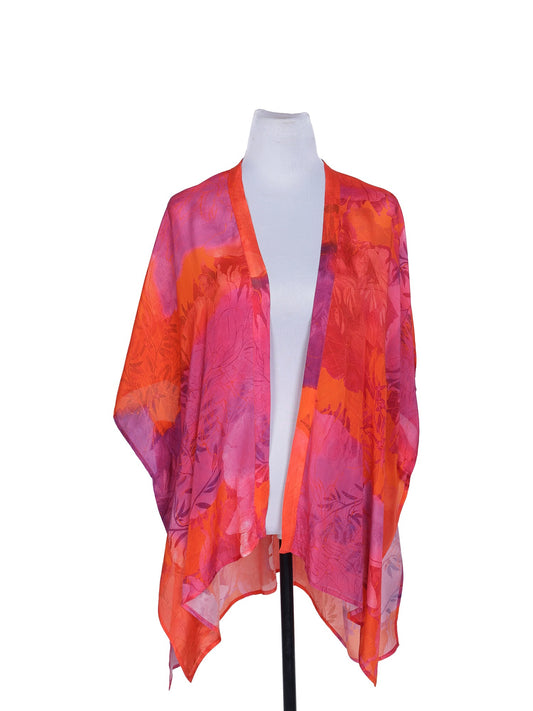 Floral Viscose Crepe Kaftan Cape