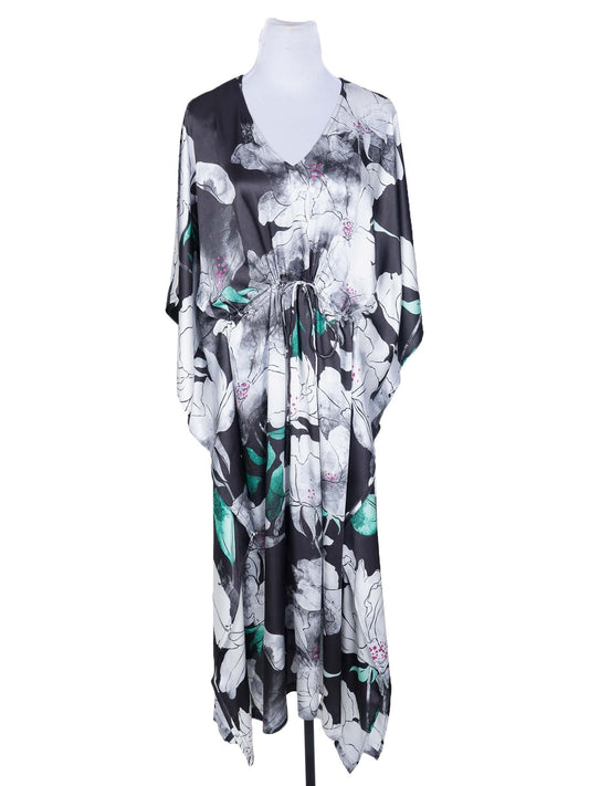 Floral Modal Satin Kaftan