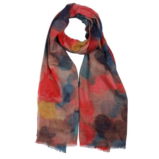 Confetti Lights Abstract Scarf – Fine Merino Wool Designer Wrap | Multicolor Artistic Print