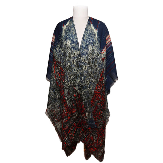 Architectural Merino Wool Travel Cape