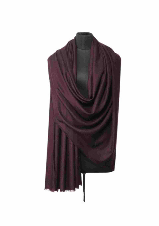 Wine 100% Cashmere Wool Scarf