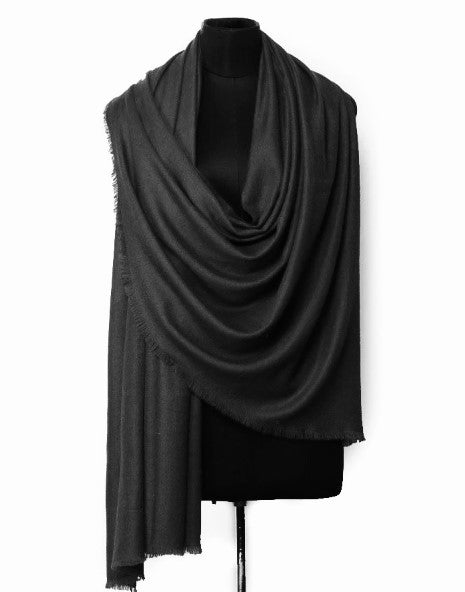 Black Pure Cashmere wool Scarf