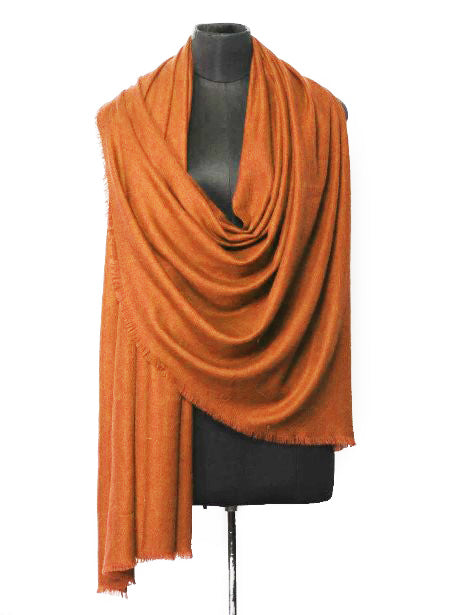 Rust 100% Cashmere Wool Scarf
