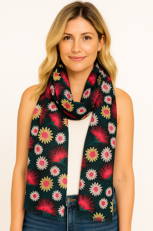 Floral Pure Silk Designer Scarf