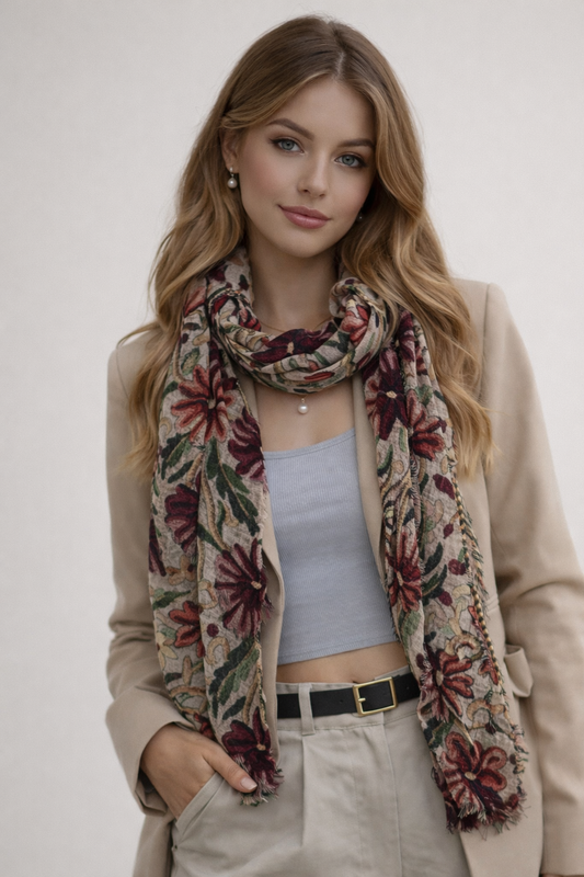Heirloom Garden Vine – Fine Merino Scarf
