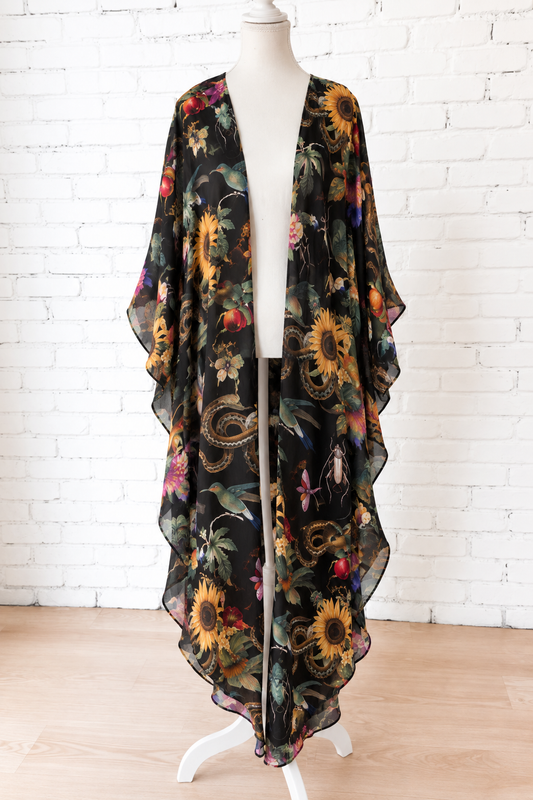 Floral Long Slit Kimono