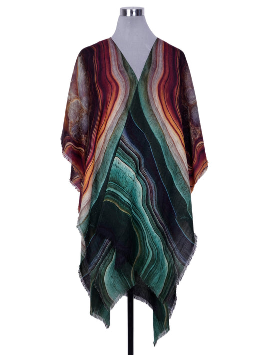 Agate Rock Art Merino Wool Travel Cape