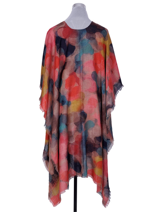Abstract Merino Wool Travel Cape