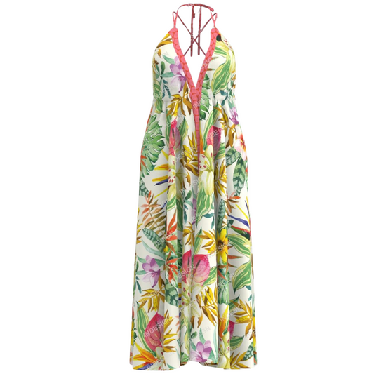 Floral Knotted Beach Dress.