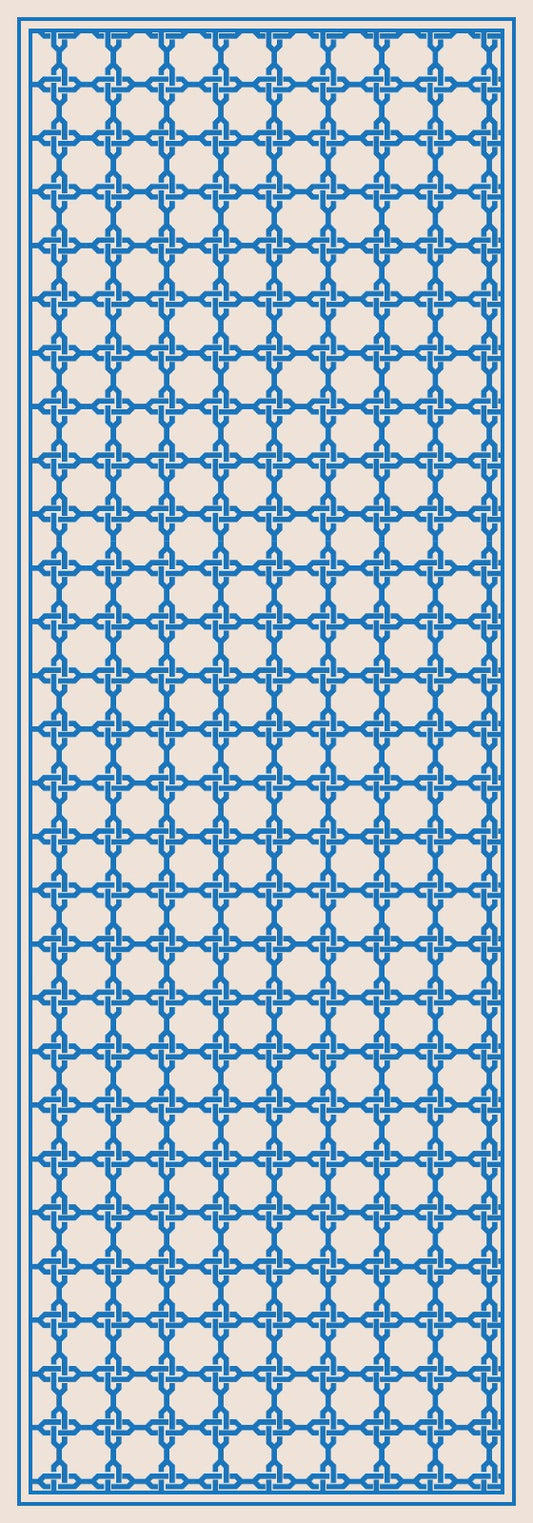 Sapphire Lattice 100% Silk Tabby Scarf