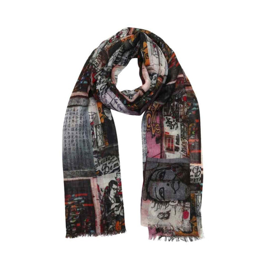 Architectural Merino Silk Designer Scarf