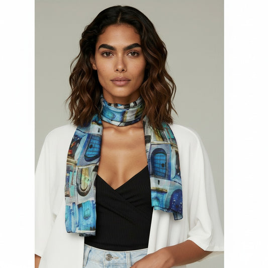 Architectural Pure Silk Designer Scarf