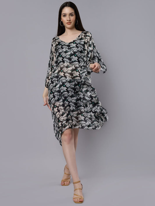 Floral Long Silk Kaftan
