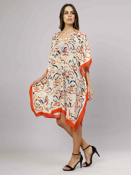 Abstract Modal Satin Kaftan