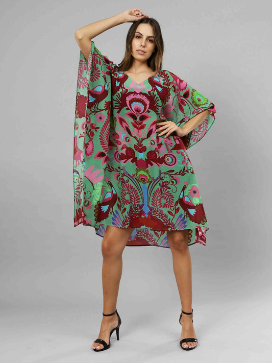 Abstract Viscose Crepe Kaftan