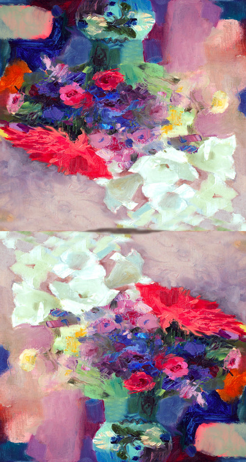 Old Masters Printed Long Silk Kaftan