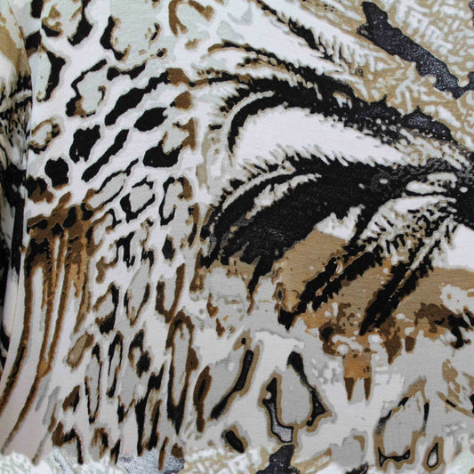 Animal Viscose Crepe Long Kaftan Dress