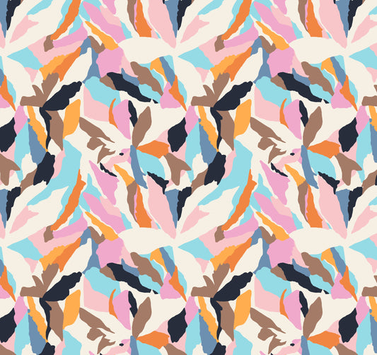 Abstract Viscose Crepe Long Kaftan Dress