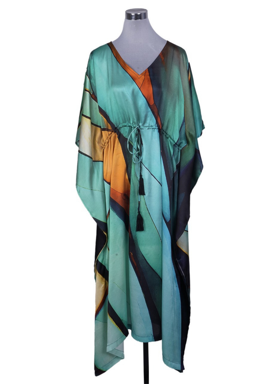 Abstract Modal Satin Kaftan