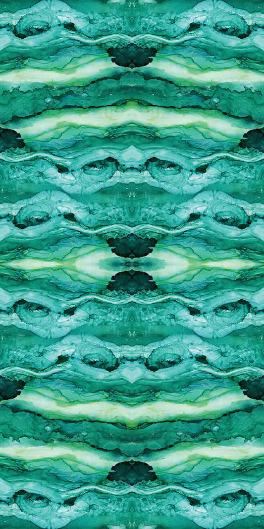 Abstract Watercolor Viscose Crepe Kaftan Cape