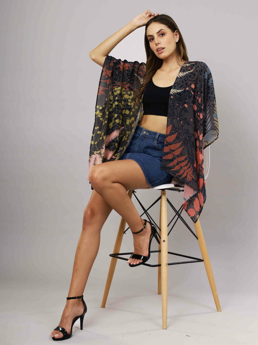 Abstract Art Viscose Crepe Kaftan Cape