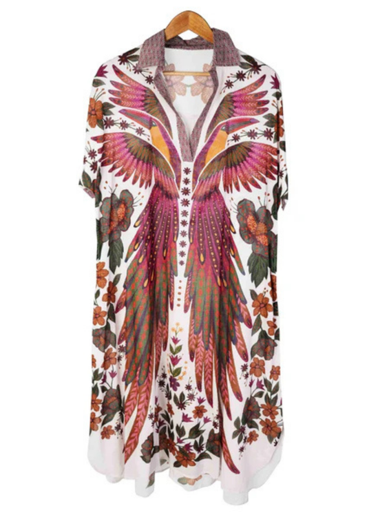 Phoenix Bloom A-Line Ankle Length Dress (M/L)