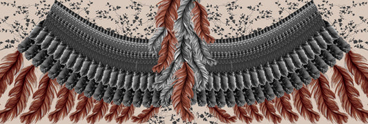 Abstract Merino Silk Designer Scarf