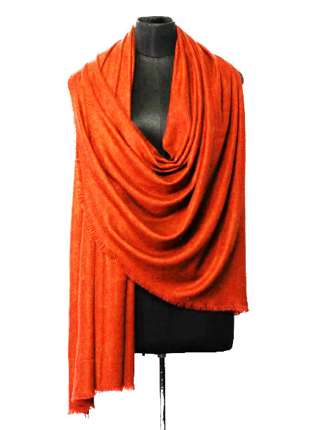 Orange Pure Cashmere wool Scarf
