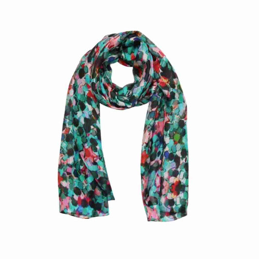 Mosaic Mirage Abstract Scarf – Pure Silk Designer Wrap | Multicolour Geometric Print