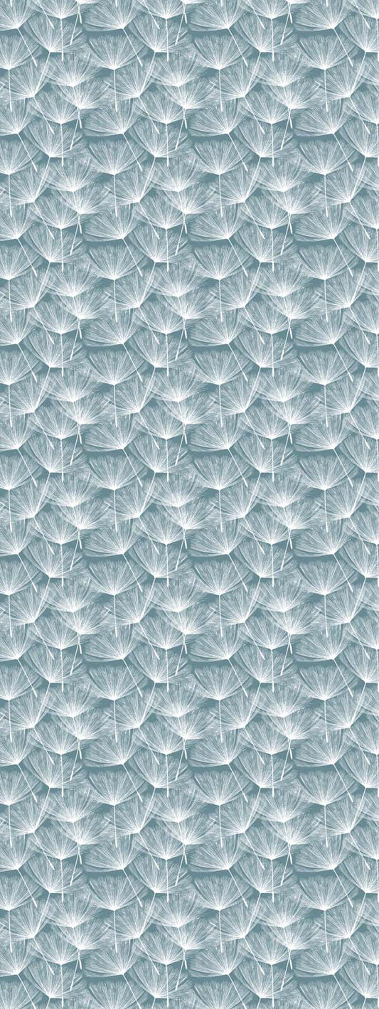 Dandelion Whisper Botanical Scarf – Pure Linen Designer Wrap | Smoke Blue Floral Nature Print