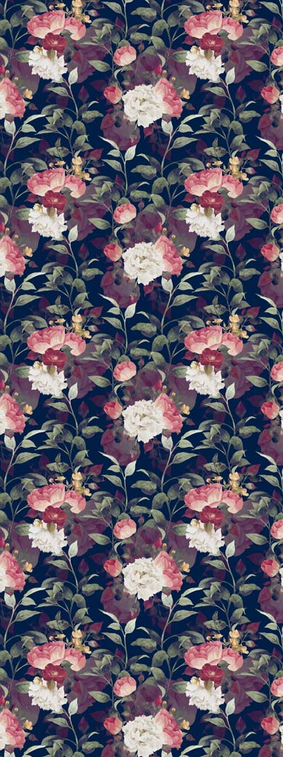 Midnight Peony Modal Silk Scarf – Dark Floral Designer Print