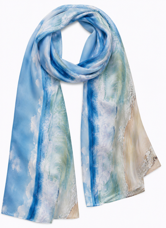 Foulard en soie pure à motif abstrait