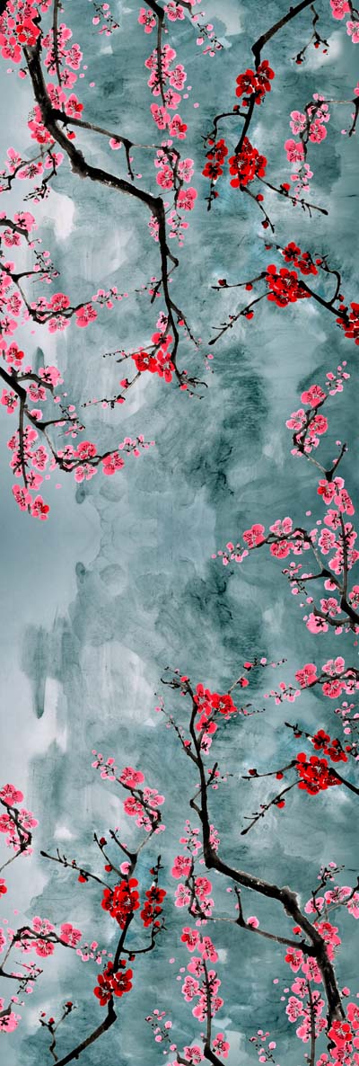 Cherry Blossom Harmony Scarf – Cotton Modal Designer Wrap | Japanese Floral Nature Print