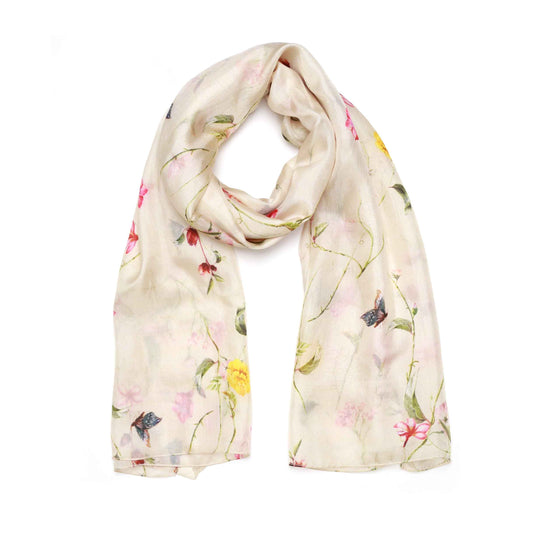 Floral Pure Silk Designer Scarf