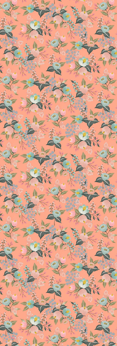 Peach Meadow Cotton Modal Scarf – Delicate Botanical Print