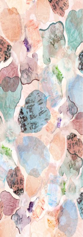 Pastel Terrain Linen Scarf – Abstract Organic Print