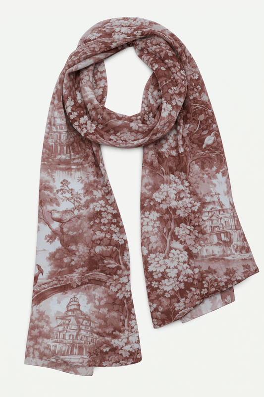 Écharpe de créateur en pure soie à motif floral